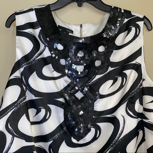 MIXIT Black & White Sequined Cocktail Dress sz 16 - Picture 2 of 7